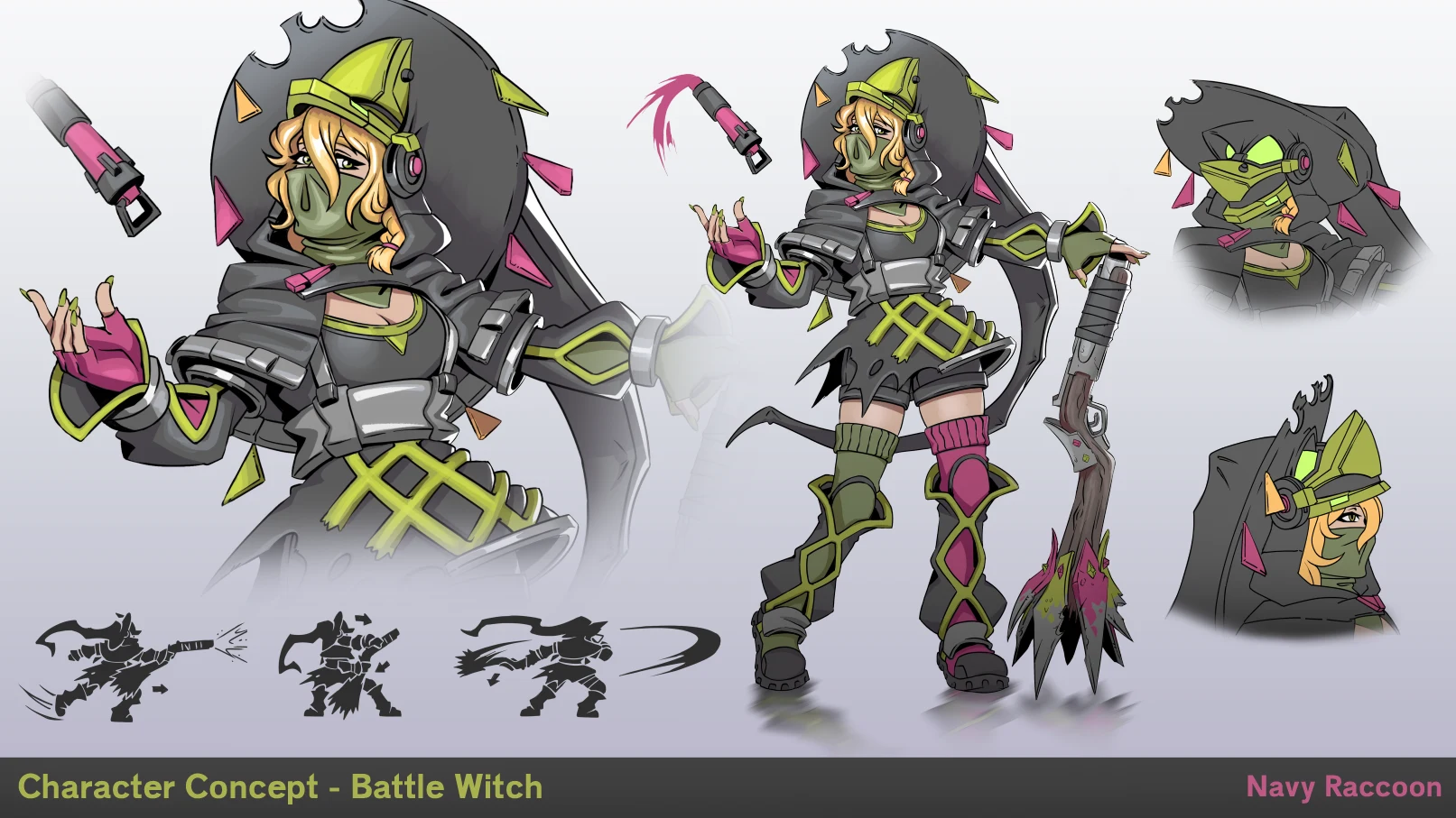 Battlefield witch character illustration